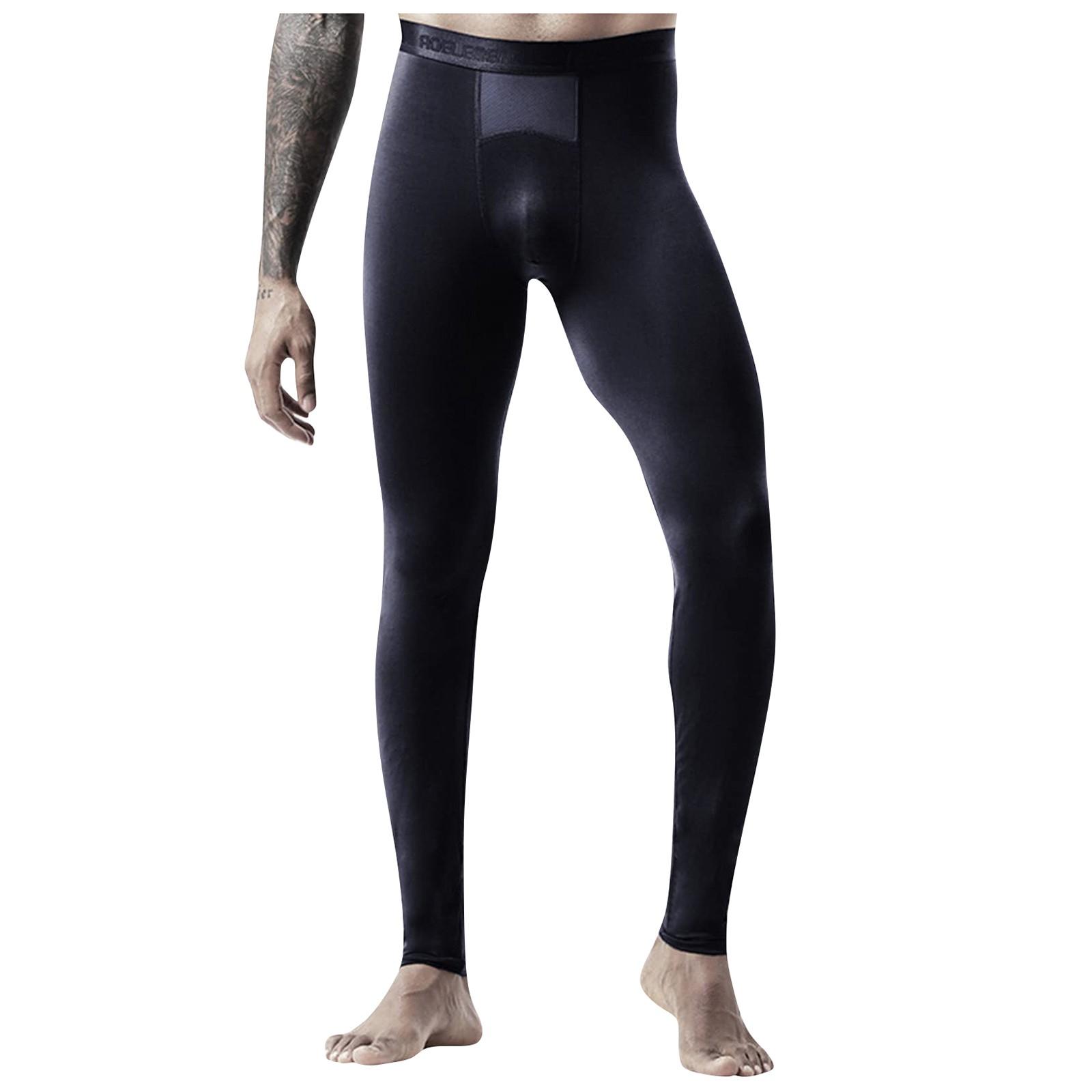 

Мужские термобелье из ледяного шелка с сеткой, тонкие дышащие леггинсы XXXL чёрный