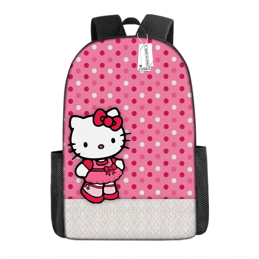 Hello Kitty Cartoon Backpack Ello Kitty Schoolbag Digital Printing Backpack
