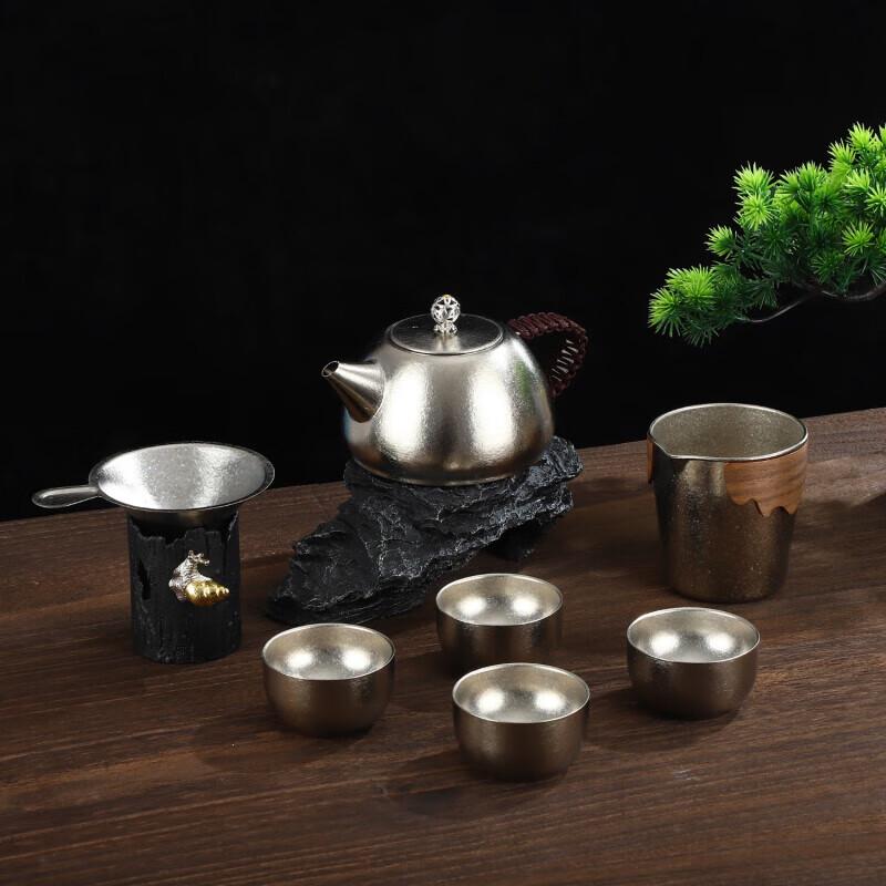 Jiuxi Deer Ruyi Pure Titanium 8-Piece Portable Tea Set