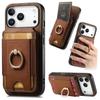 2 In1 Detachable Magnetic Cards Holder Multi Functional Wallet Ring Leather Case For iPhone 17 Pro Max 16 15 14 13 12 11 17air