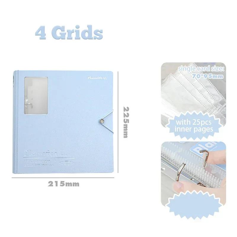 Kawaii Kpop Photo Card Binder 3 Inch Idol Photocard Album with 4/6/9 Grid Slots Capacity Pvc Storage Book for Korean Idol Cards