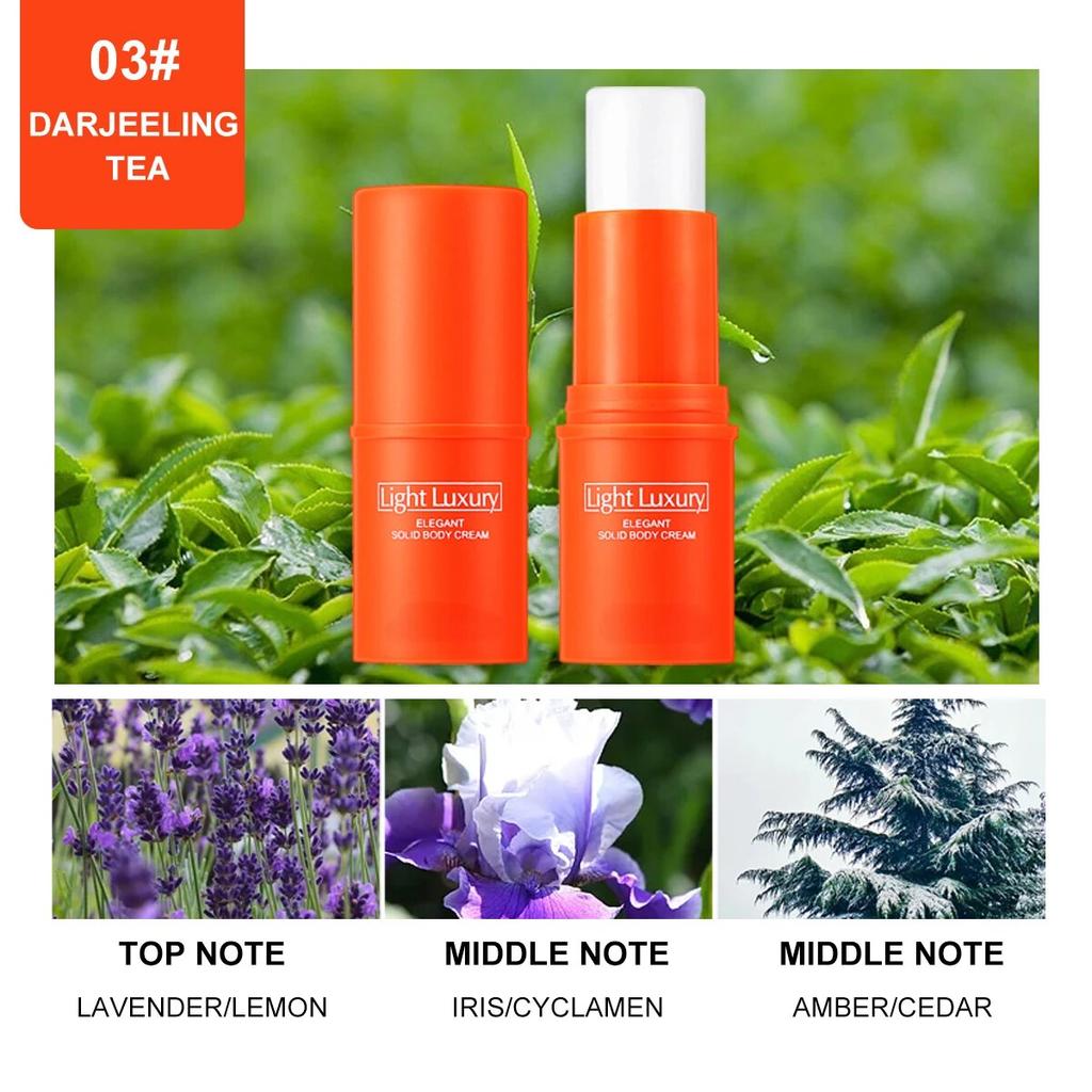 3ks Orange Portable Pevný parfém Vůně Ženy Muži Pevný balzám Mírný Dlouhotrvající Aroma Deodorant Vůně Tělový parfém