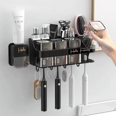 Accesorii pentru baie Organizator Suport pentru periuță de dinți Suport automat pentru distribuitor de pastă de dinți Suport pentru periță de dinți pentru suport de perete Set de instrumente