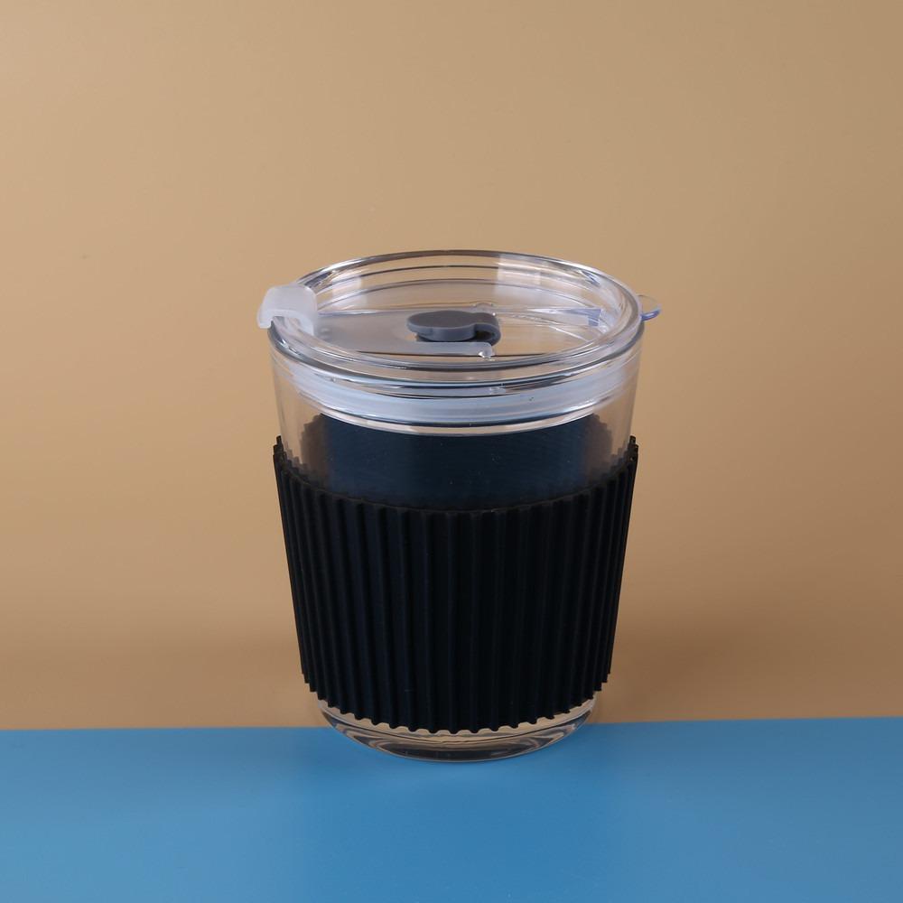 Vertical Stripes Silicone Cup Sleeve Non-slip Heat Insulation Cup Cover Thickened Anti -scald Mug Sleeve Glass
