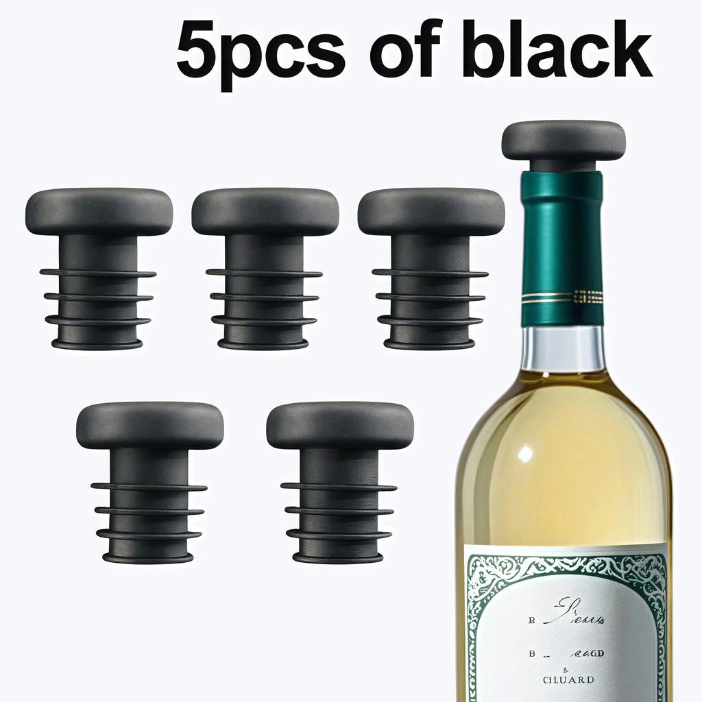 Colored Rubber Wine Bottle Stopper New Threaded Silicone Bottle Stopper for Oil and Wine Bottles 5 Colors Available 5