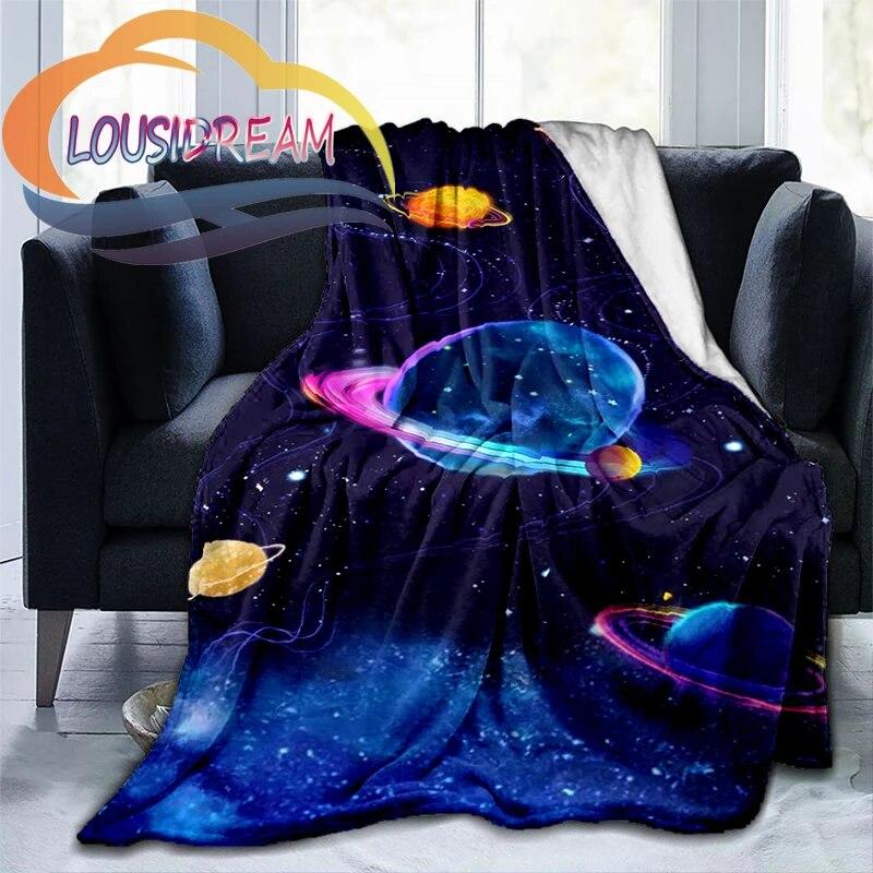 Вектор космической Вселенной и множество планет в серии «Галактика». Шерстяное одеяло — фото 17