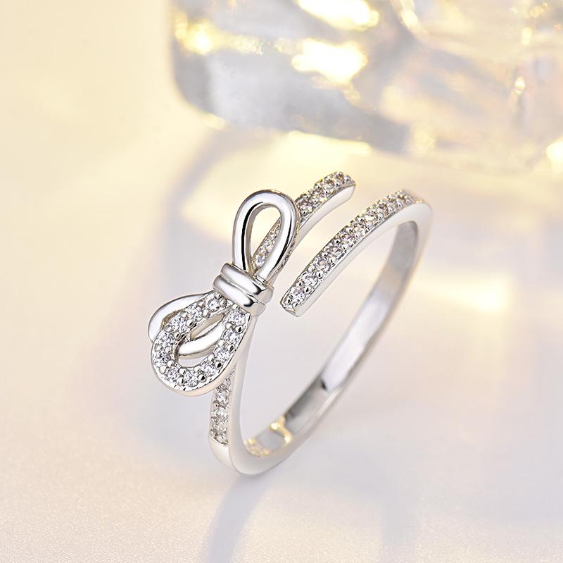 Original 925 Silver Ring High Quality Adjustable Opening AAA Zircon For Women Wedding Fine Fashion Jewelry Gift