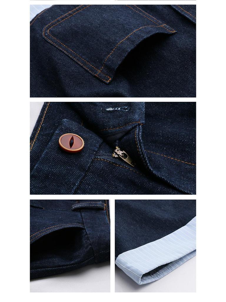 Spring 2025 Women's Fashionable Denim Jacket & Pants Two-Piece Set