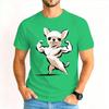 Cartoon Gym Chihuahua Tshirt Unisex Humor Dog Lover Graphic Tee Casual Short Sleeve Streetwear Tshirts