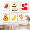 Arte da Parete Pittura su Tela Torta di Pizza Banana Mela Umorismo Grigio Citazioni Poster e Stampe Immagini Estetica Soggiorno Decorazione Casa