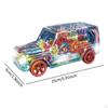 Light up Car Toy Sensory Rotating Gears Cool Lights and Music Transparent for Children Boys
