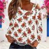 Women Plus Size White Floral Printed Asymmetric Cutout Neck Cold Shoulder Long Sleeve Fitted Top