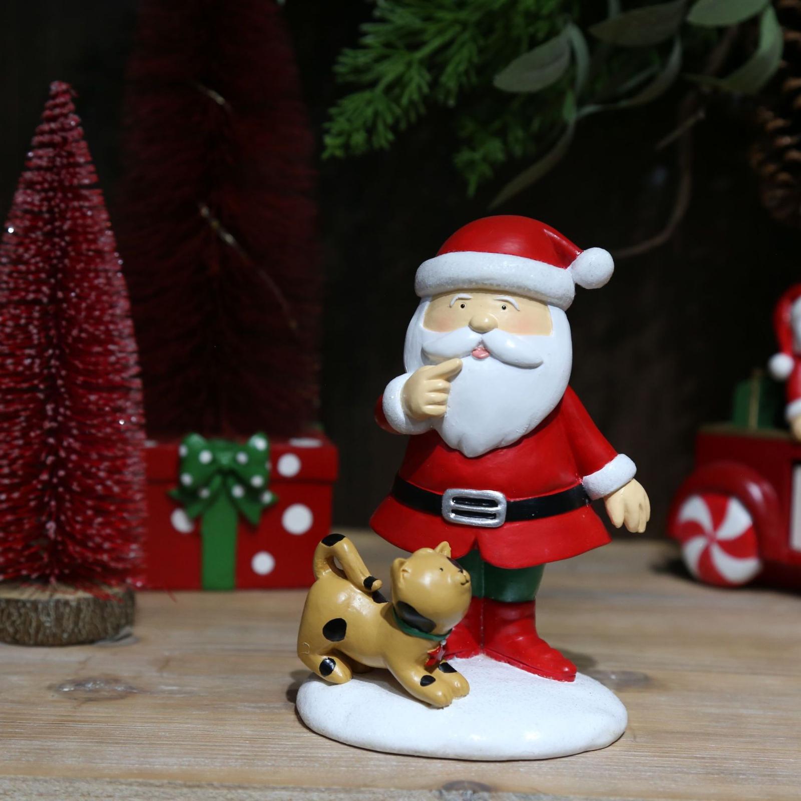 

Christmas Decoration Resin Simulation Red And Pet Dogs And Cats Standing Gift Ornaments One Size