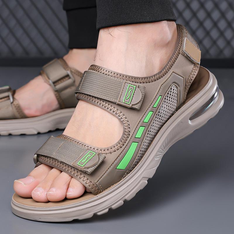 Summer New Designer Beach Air Cushion Shoes For Men Garden Casual Leather Sandals Male Mix Color Platform Sandals