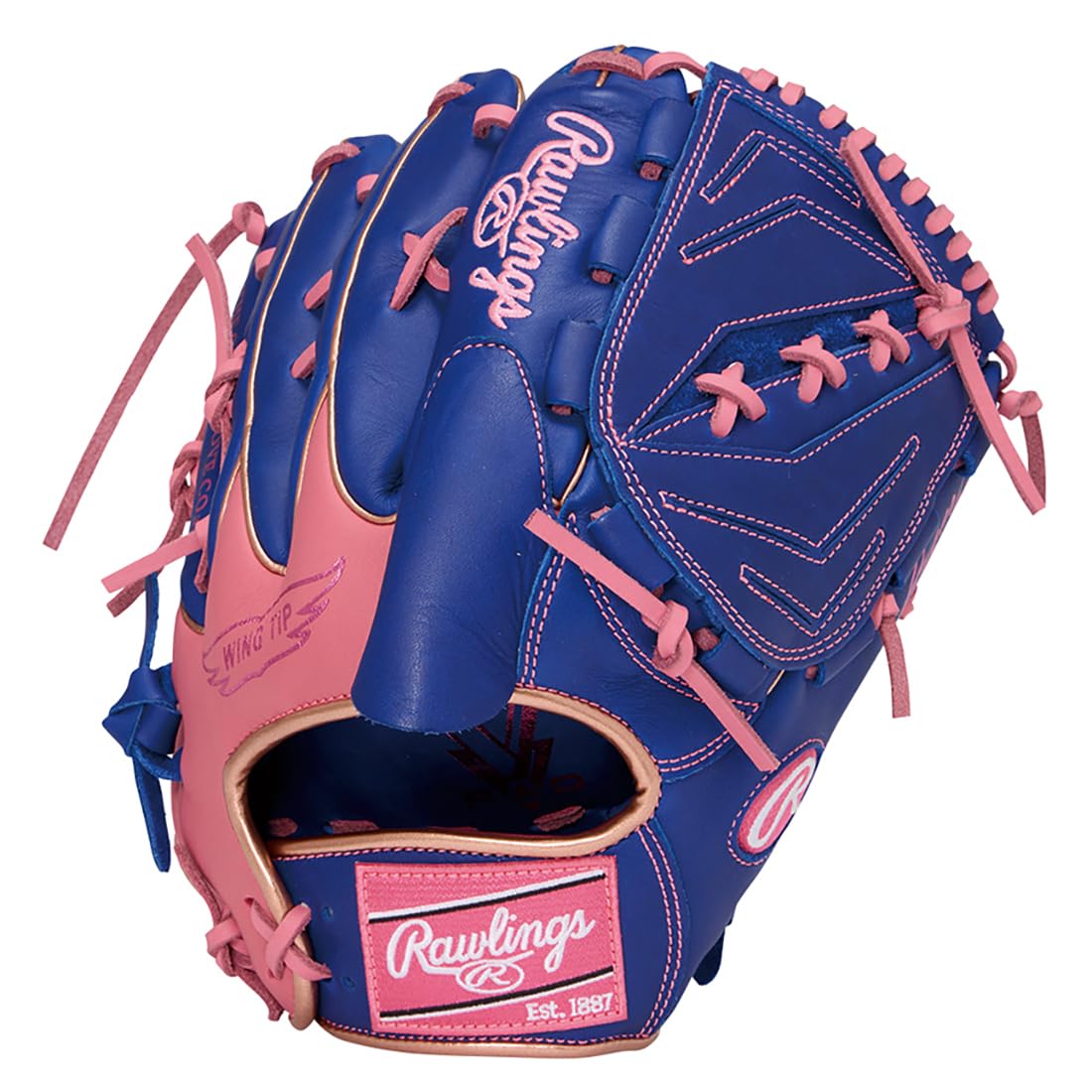 

Rawlings Hyper Tech Color Sync Baseball Glove Pitcher Model GR6HTCA15W 11.75 inches Indigo Pink Right-Hand Throw