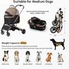 3 in 1 Foldable Pet Stroller Outdoor 4 Wheels Lightweight Trolley Household Washable Dog Cat Carrier