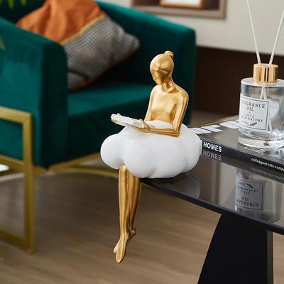 Statue dal Design Creativo Sculture e Statuette Dorate Figurini per Interni Accessori Decorativi per Stanza Kawaii Decorazioni per Matrimoni
