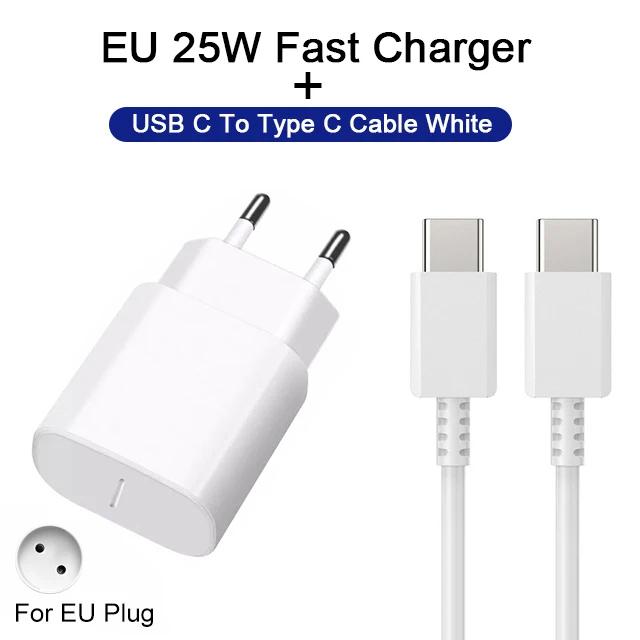 PD 25W Fast Charger For Samsung Galaxy S23 S22 S21 S20 Fe S24 Ultra Plus Fast Charging Cable USB Type C Data Line Phone Charger