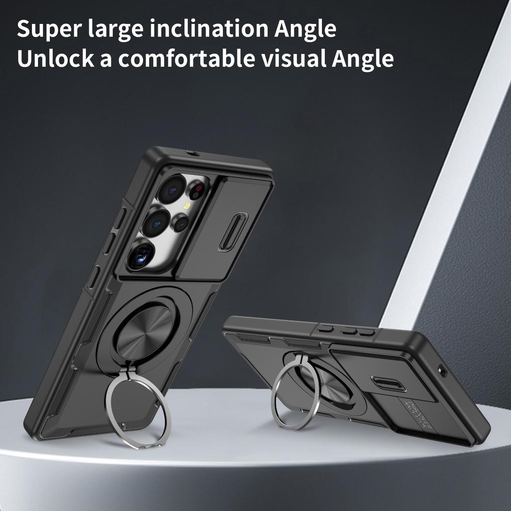 Anti-Knock Cover Case for Samsung Galaxy A17 5G A56 A15 A16 A36 A26 S24 Ultra S25 S26 Plus Magnetic Ring Stand Holder Cases