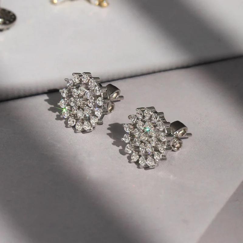 Xiaomi Huitan Simple Versatile Women Minialist Stud Earrings for Daily Party Trendy Hollow Design Accessories Full Shiny CZ Jewelry