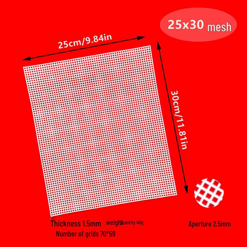 Feuille de Maille en Plastique pour Sacs DIY, Coins Arrondis, Trous Carrés, Diamètre 2,5 mm / 4 mm