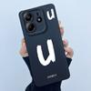 For Xiaomi Redmi Note 14 5G Cover Case Lucky Initial Letter Couple Silicone Soft Matte Phone Bumper for Redmi Note14 5G Casing