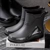 Men's Mid Calf Rain Boots Waterproof Rubber Shoes Comfort Red Non-slip Fishing Shoes Warm Non-Slip Flat Fashion Rider Rain Boots