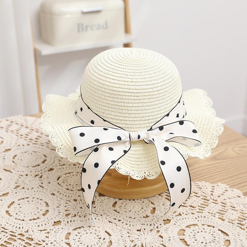 Children's sun hat children's summer new straw hat sub bag set baby sun protection beach hat sun bucket hat
