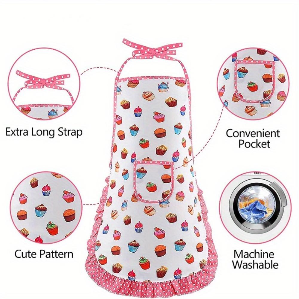 17Pcs Kids Cooking Apron Gloves Hat Set, Pink Easter Halloween, Child Chef Kitchen Baking Tool, Play House Toys, Eid Mubarak