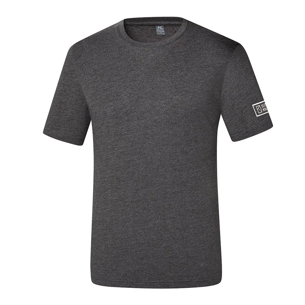 Kolon Sport Men S Basic Plain Short Sleeve Round Neck T-Shirt Dumet (Men) Kst0561U Charcoal/090
