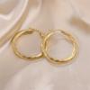 316L Stainless Steel New Fashion Fine Jewelry Minimalism Twisted Rotate 3 cm Diameter Circular Circle Hoop Earrings For Women