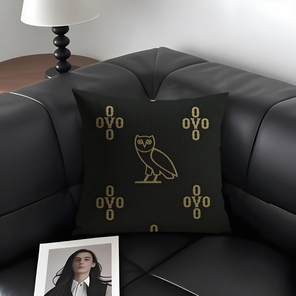 DDrake OvO OWL Brand Cushion Cover Natural Linen Organic Fabric DoubleSided Printing Sofa Home Decor Gift Pillow Case