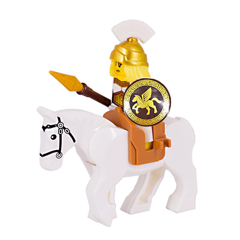 Medieval Figures Middle Ages Rome Warrior Golden Knight Horse Hawk Castle King Dragon Knights Building Blocks BricksToys gifts