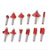 12Pcs 6mm 1/4inch 8mm Shank Woodworking Router Bits Set Milling Cutter for Wood Flush Straight Chamfer Trimming Engraving Tool