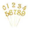 10Pcs Digital Cake Topper Number Cupcake Toppers Birthday Party Decor Supplies