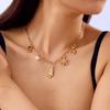 Delicate Christmas Tree Snowflake Elk Crystal Pendant Necklace for Women Fashion Xmas Metal Imitation Pearl Chain Party Jewelry