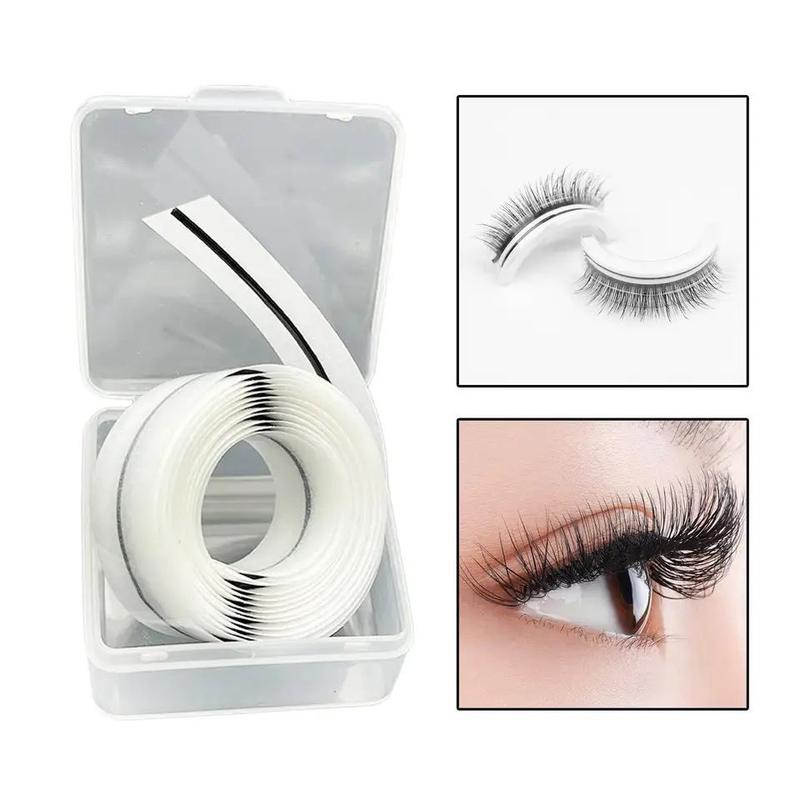 Self-Adhesive False Eyelash Clear Black Heat-Sensitive Jelly Strip, Reusable Long-Lasting Windproof WaterproofMakeup