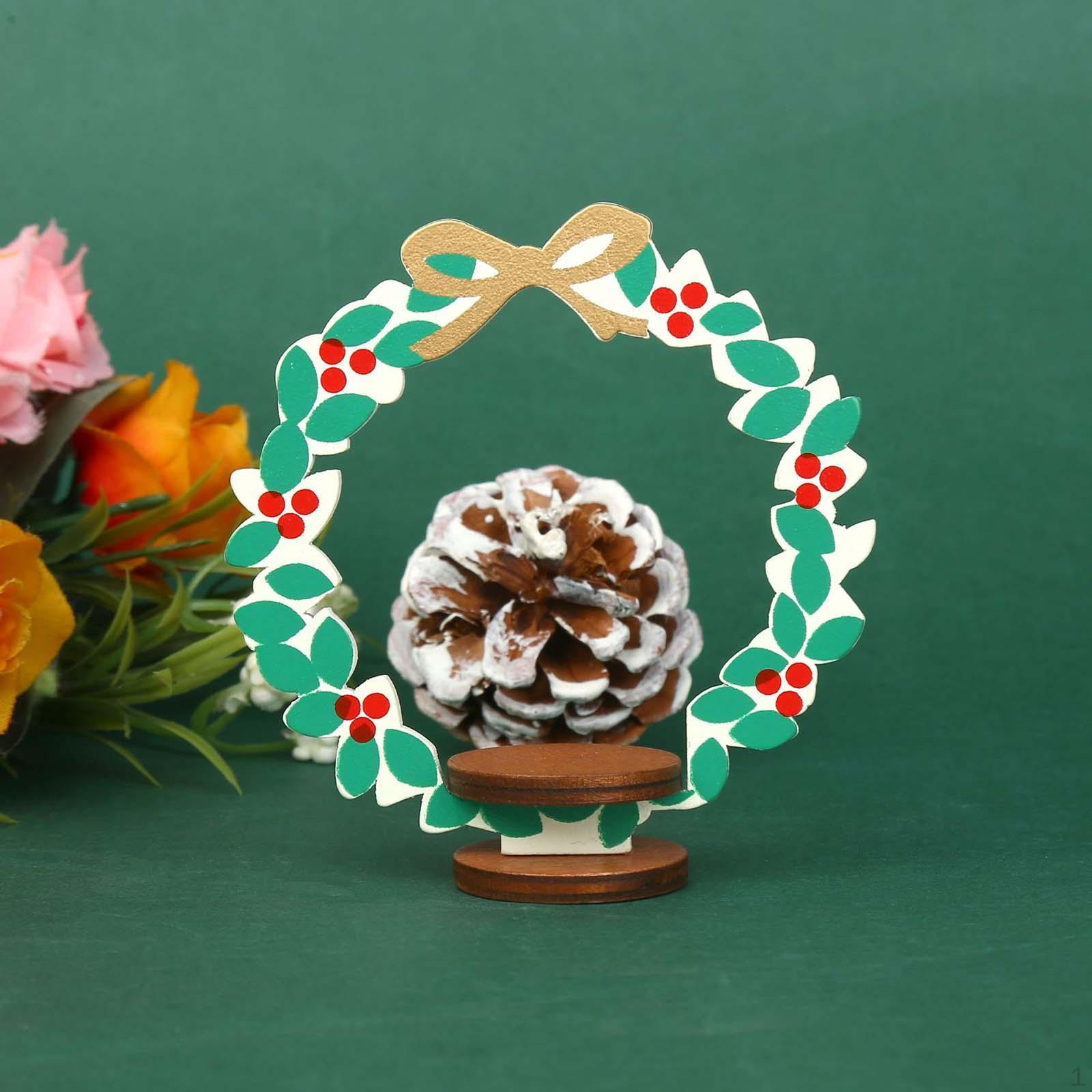 

Wooden Christmas Standing Wreath Ornaments Home Decor Decorative Sign for Gift
