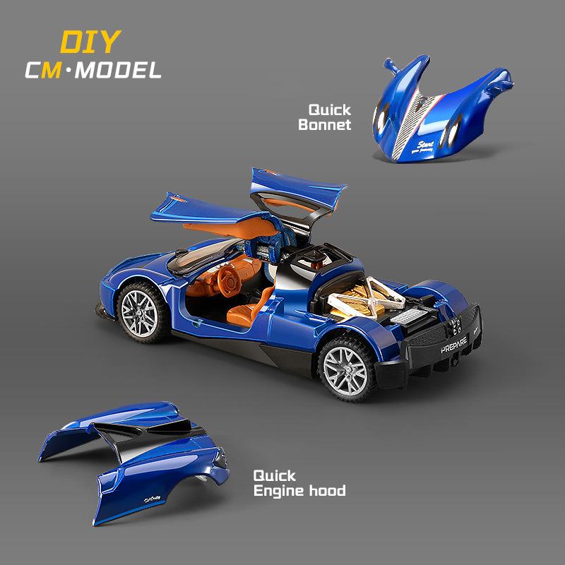 Removable Assembly Version 1/43 Pagani Zonda R AE86 Alloy Modified Car Model Diecasts Metal Sports Vehicles Car Model Kids Gifts