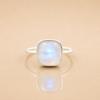 Moonstone Ring 925 Sterling Silver, Square Rainbow Moonstone Ring, Blue Flash Gemstone Jewelry, Minimalist Handmade Ring