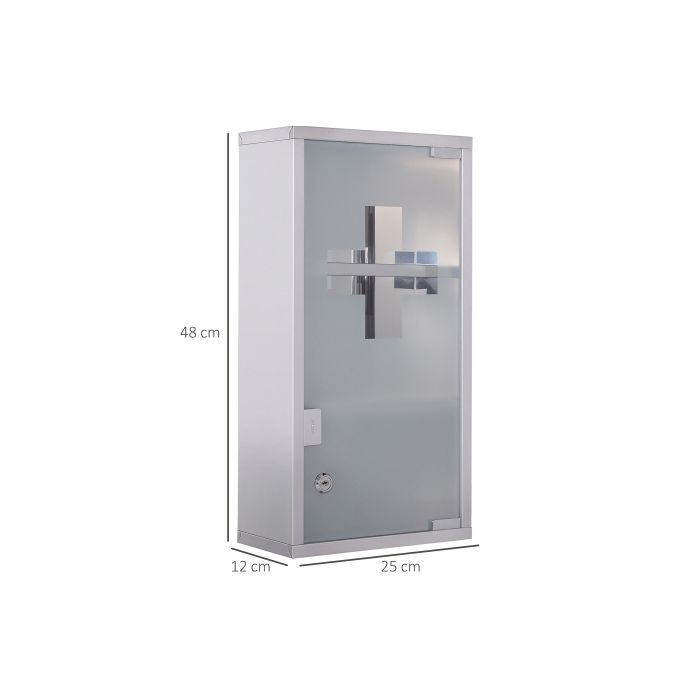 Medizinschrank Medizinschrank mit 3 Fächern Medizinschrank aus Edelstahl 25 x 12 x 48 cm