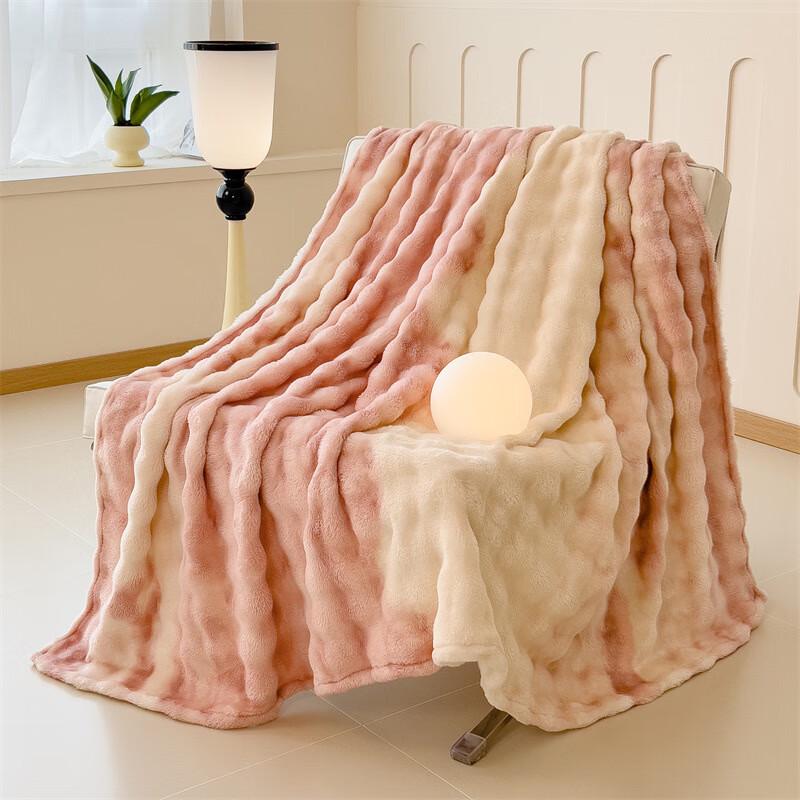 

OEING Rabbit Plush Coral Fleece Blanket