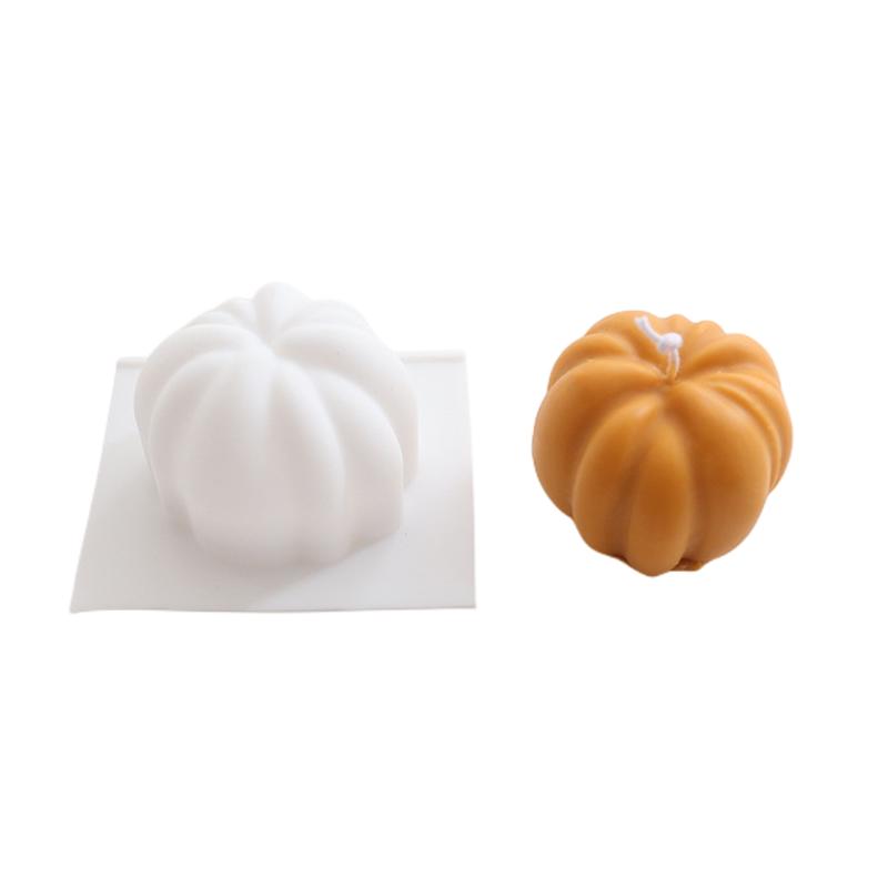 3D Pumpkin Candle Silicone Mold DIY Halloween Plaster Art Craft Candle Soap Making Tool