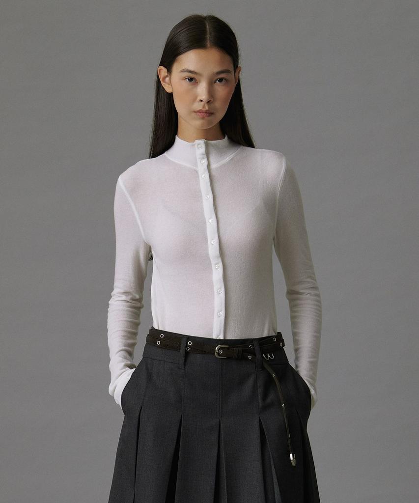 TTUDEMENT Eyelet Long Belt Brown