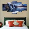 5 Pieces Snow Mountain Waterfall Scenery Posters Modular Canvas HD Prints Paintings Wall Art Pictures Home Decor No Framed