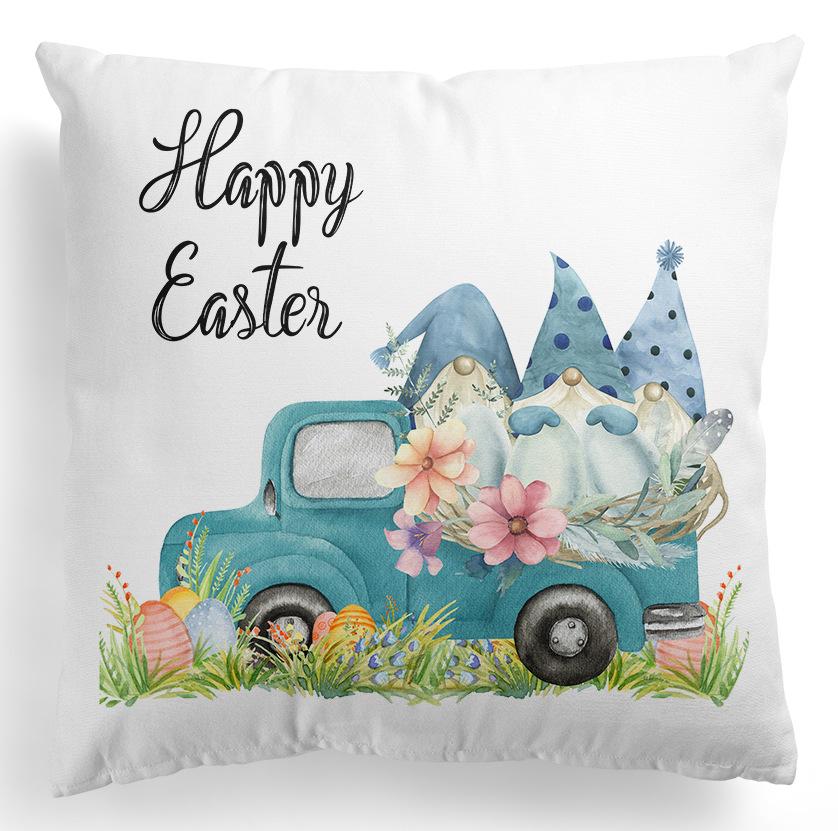 

Новая весенняя наволочка с цветами, пасхальная, с велосипедом, с маленьким грузовиком, из персикового бархата с принтом для дома 45 * 45Cm without pillow core
