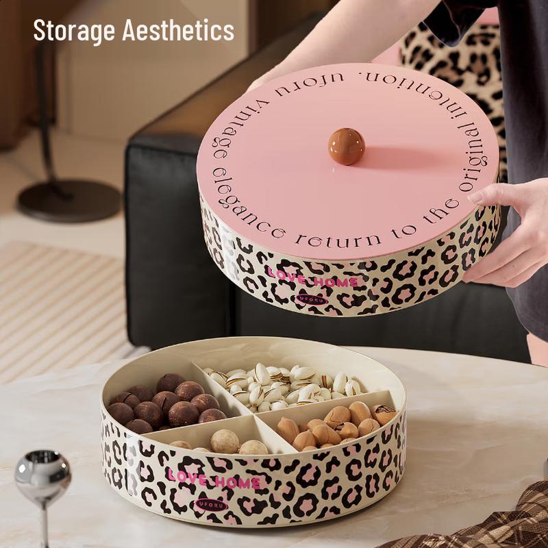 Pinhuan 3-Tier Leopard Print Snack & Fruit Tray