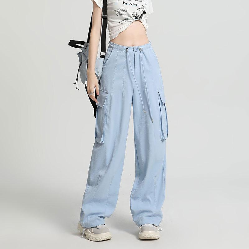 Wide-leg Overalls Women's Spring and Summer Thin New Two-wear Thin Sweatpants Straight Quick-drying Casual Pants