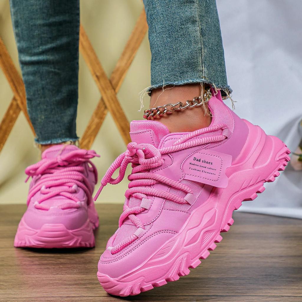 Chunky Shoes Women Trendy Platform Sneakers Height Increasing Sports Shoes Men Breathable Trainers Leisure Versatile Shoes