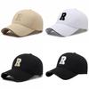 R Letter Embroidered Baseball Cap Adjustable Sun Protection Outdoor Sports Hat